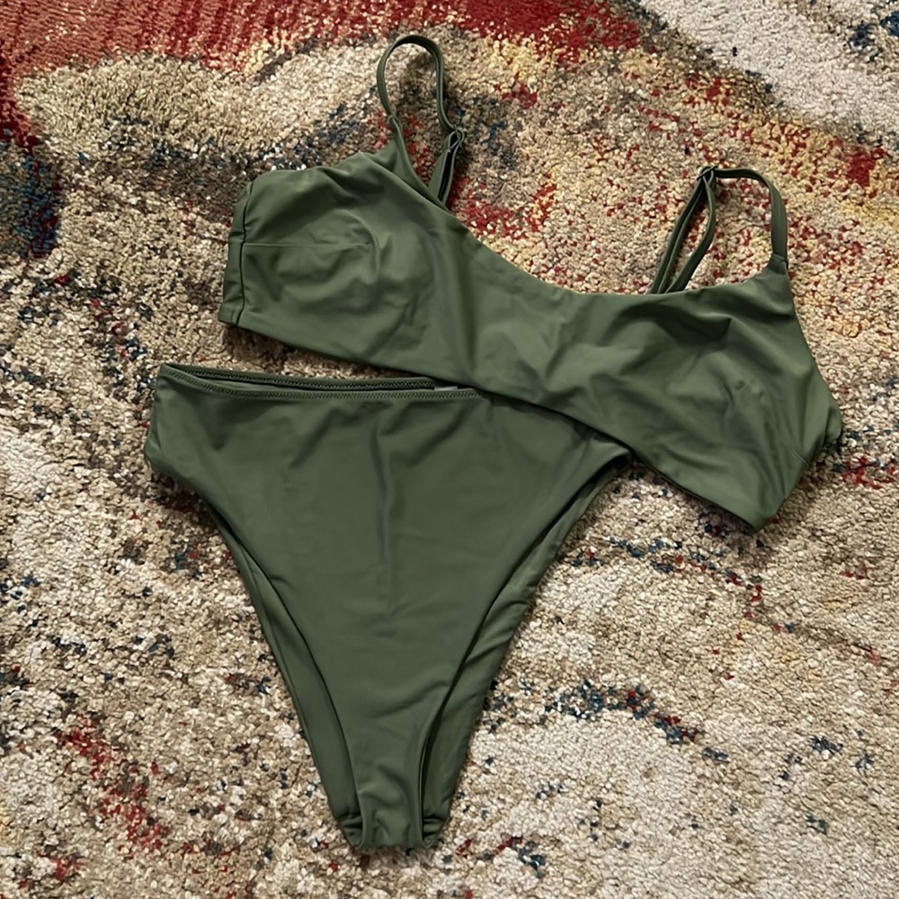 Aerie Army Green Bikini Set - Picture 3 of 12